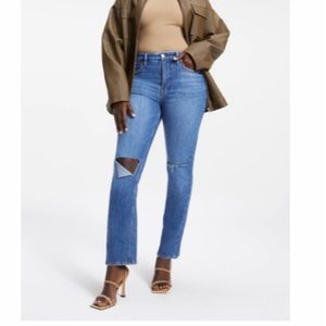 NWT Good American “good icon” straight leg jeans size 10/30